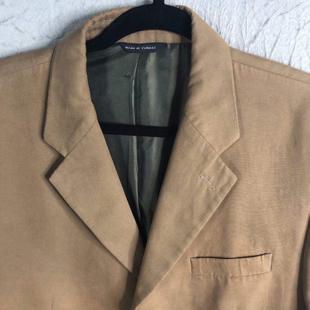 Banana Republic Men 44R Sport Coat Blazer Three Button Brown Cotton Preppy - Picture 3 of 16